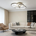 White Multi-Ring 4-Light Acrylic LED Flush Mount Ceiling Light — Elegant