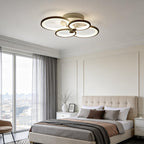 White Multi-Ring 4-Light Acrylic LED Flush Mount Ceiling Light — Elegant