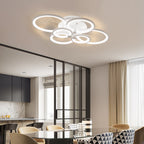 White Multi-Ring 4-Light Acrylic LED Flush Mount Ceiling Light — Elegant