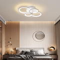 White Multi-Ring 4-Light Acrylic LED Flush Mount Ceiling Light — Elegant