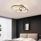 White Multi-Ring 4-Light Acrylic LED Flush Mount Ceiling Light — Elegant