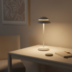White Mushroom Touch Control Dimmable Rechargeable Battery Table Lamp