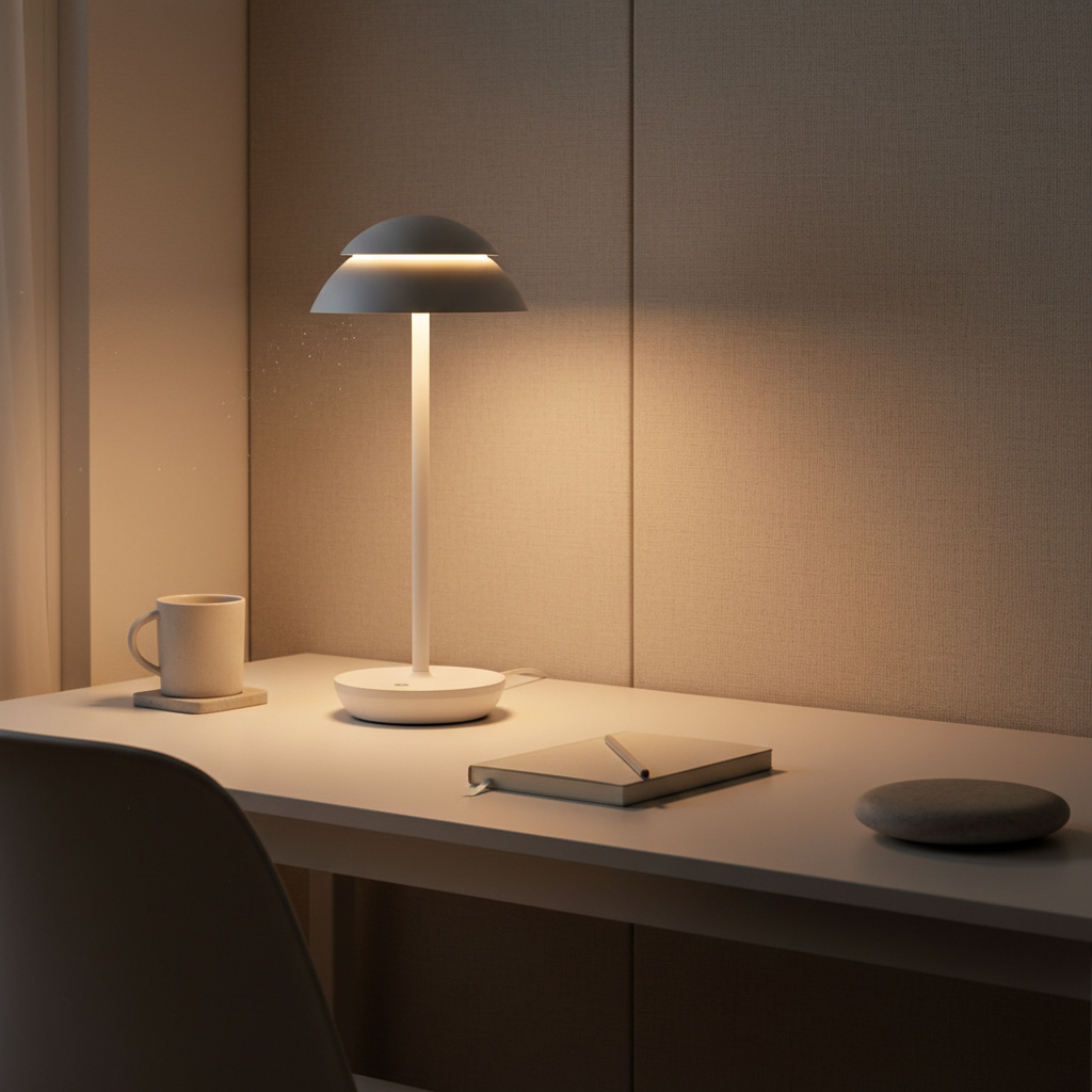White Mushroom Touch Control Dimmable Rechargeable Battery Table Lamp