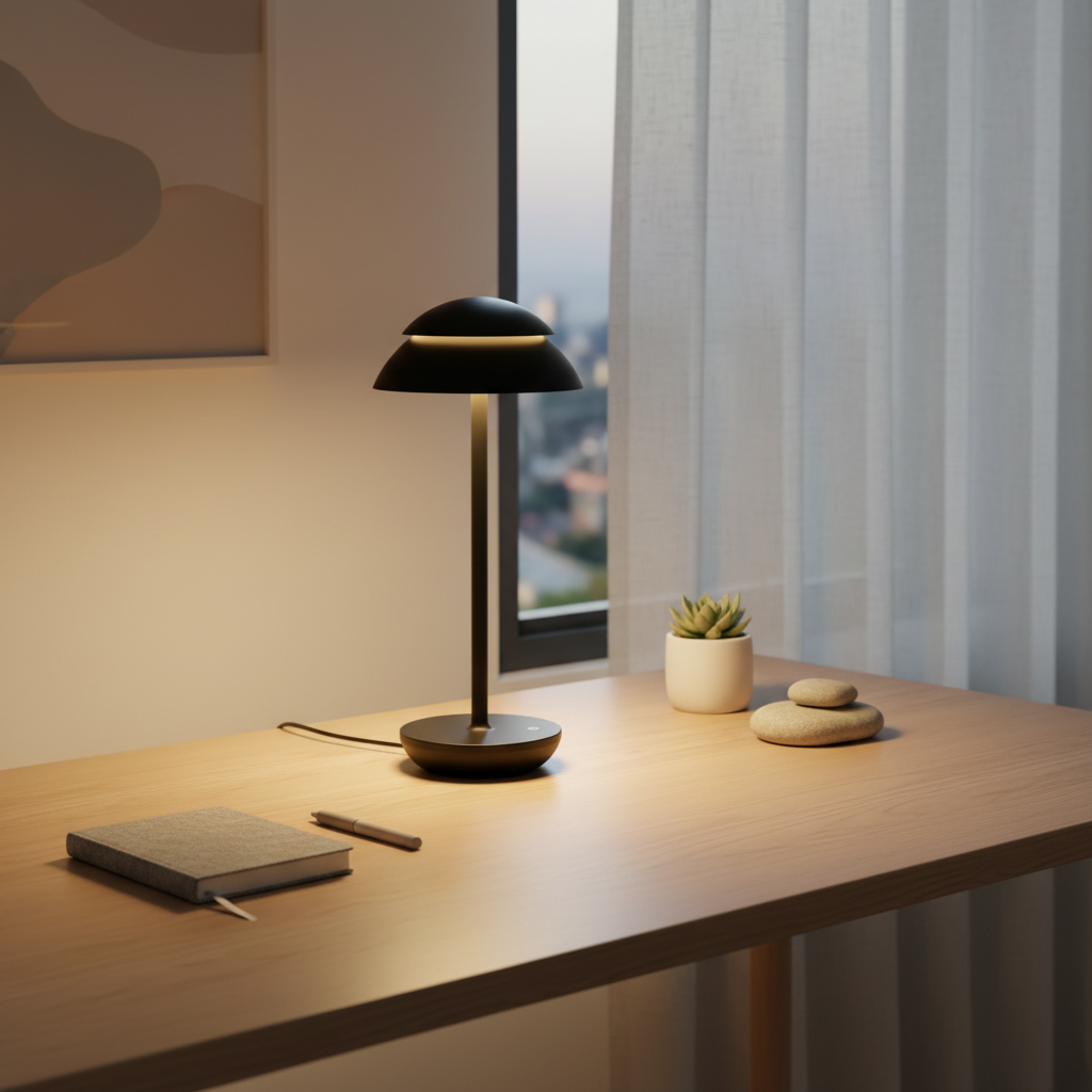 White Mushroom Touch Control Dimmable Rechargeable Battery Table Lamp