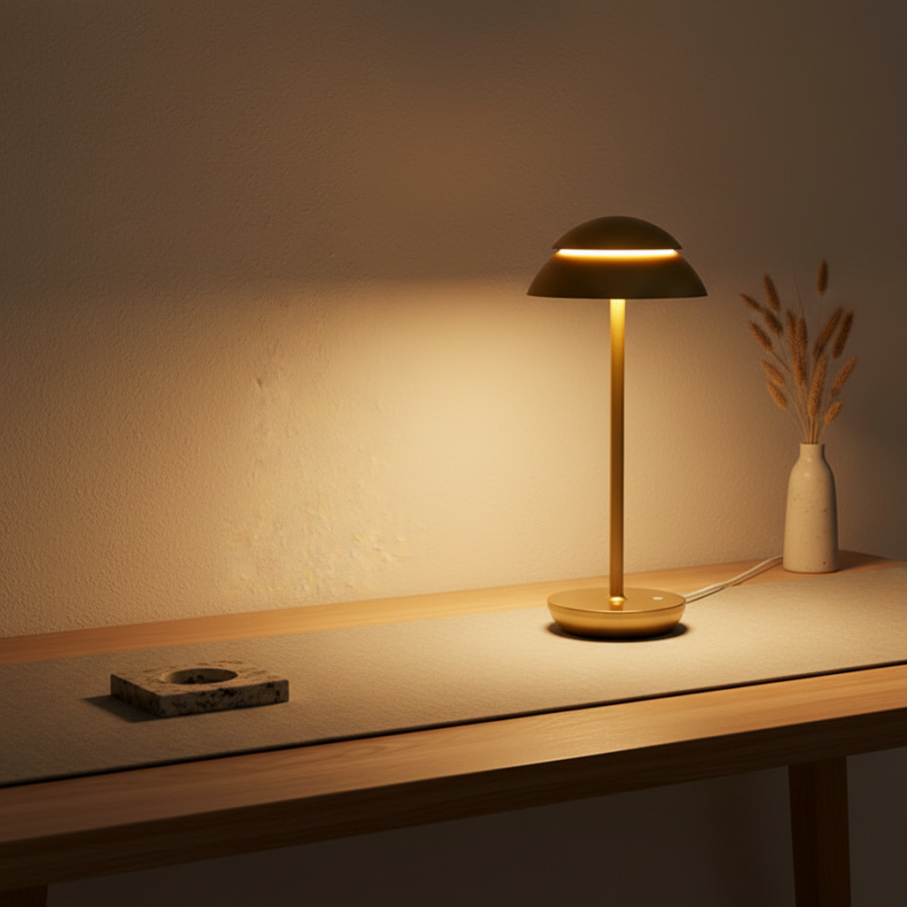 White Mushroom Touch Control Dimmable Rechargeable Battery Table Lamp