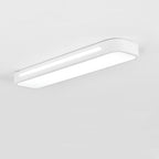 White Oval Geometric Energy Efficient LED Flush Mount Ceiling Light