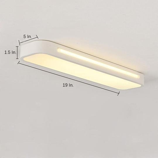White Oval Geometric Energy Efficient LED Flush Mount Ceiling Light
