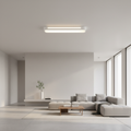 White Oval Geometric Energy Efficient LED Flush Mount Ceiling Light