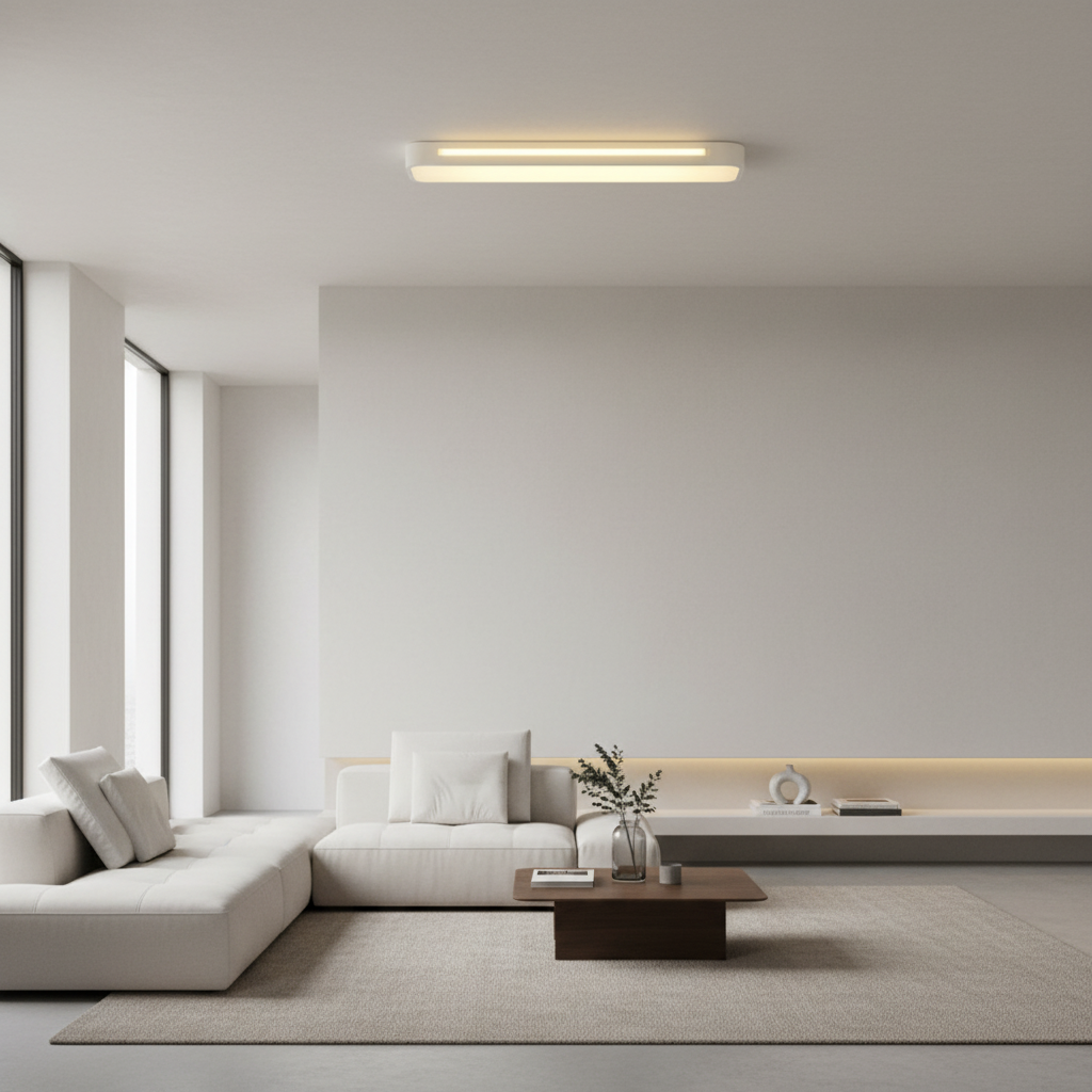 White Oval Geometric Energy Efficient LED Flush Mount Ceiling Light