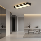 White Oval Geometric Energy Efficient LED Flush Mount Ceiling Light