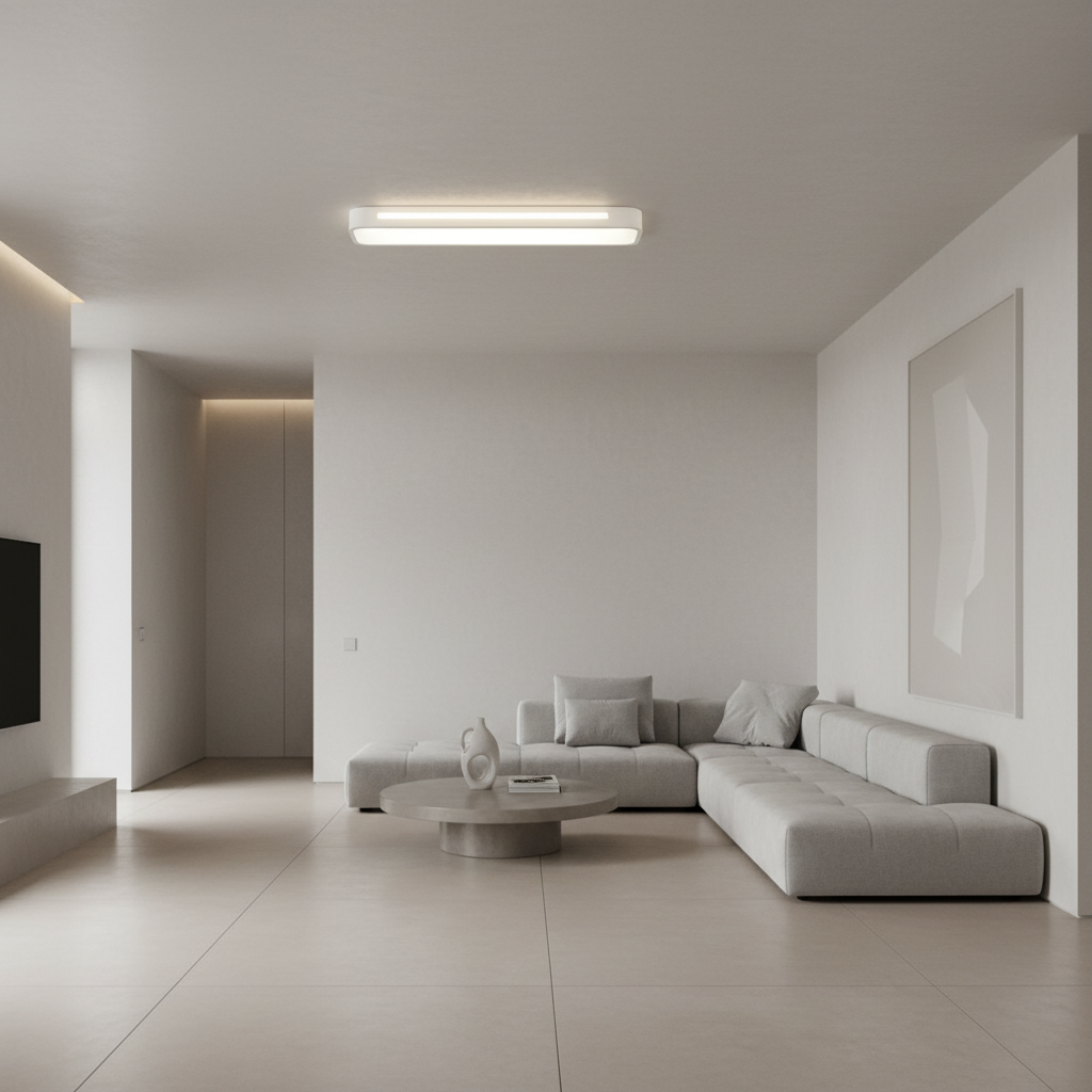 White Oval Geometric Energy Efficient LED Flush Mount Ceiling Light