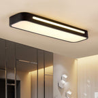 White Oval Geometric Energy Efficient LED Flush Mount Ceiling Light