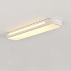 White Oval Geometric Energy Efficient LED Flush Mount Ceiling Light
