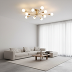 White Retro Metal Ambient Decorative Flush Mount Ceiling Light — Indoor