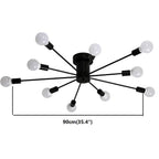 White Retro Metal Ambient Decorative Flush Mount Ceiling Light — Indoor