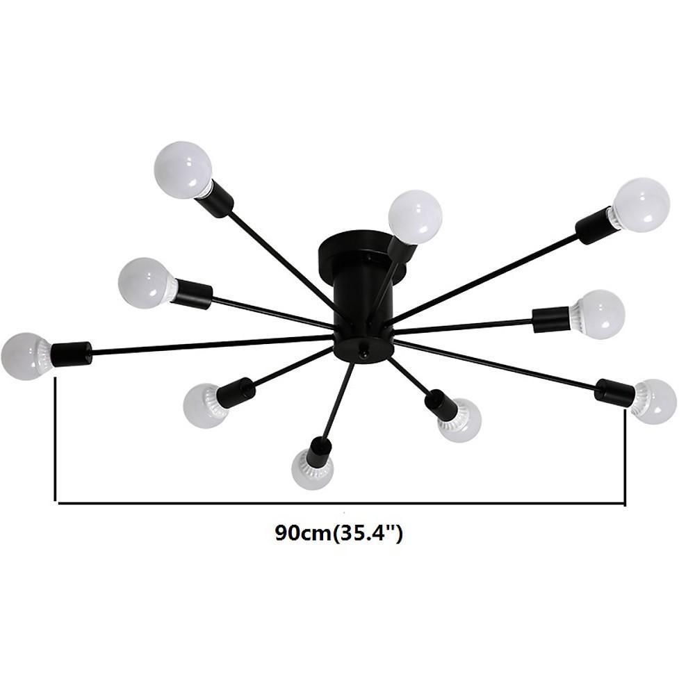 White Retro Metal Ambient Decorative Flush Mount Ceiling Light — Indoor