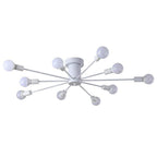 White Retro Metal Ambient Decorative Flush Mount Ceiling Light — Indoor