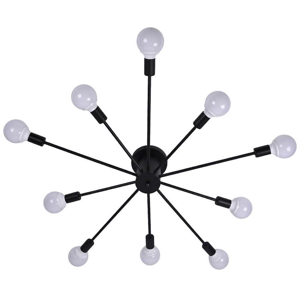 White Retro Metal Ambient Decorative Flush Mount Ceiling Light — Indoor