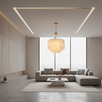 White Shell Capiz Chandelier — Adjustable Height Contemporary Elegant
