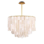 White Shell Capiz Chandelier — Adjustable Height Contemporary Elegant