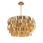 White Shell Capiz Chandelier — Adjustable Height Contemporary Elegant