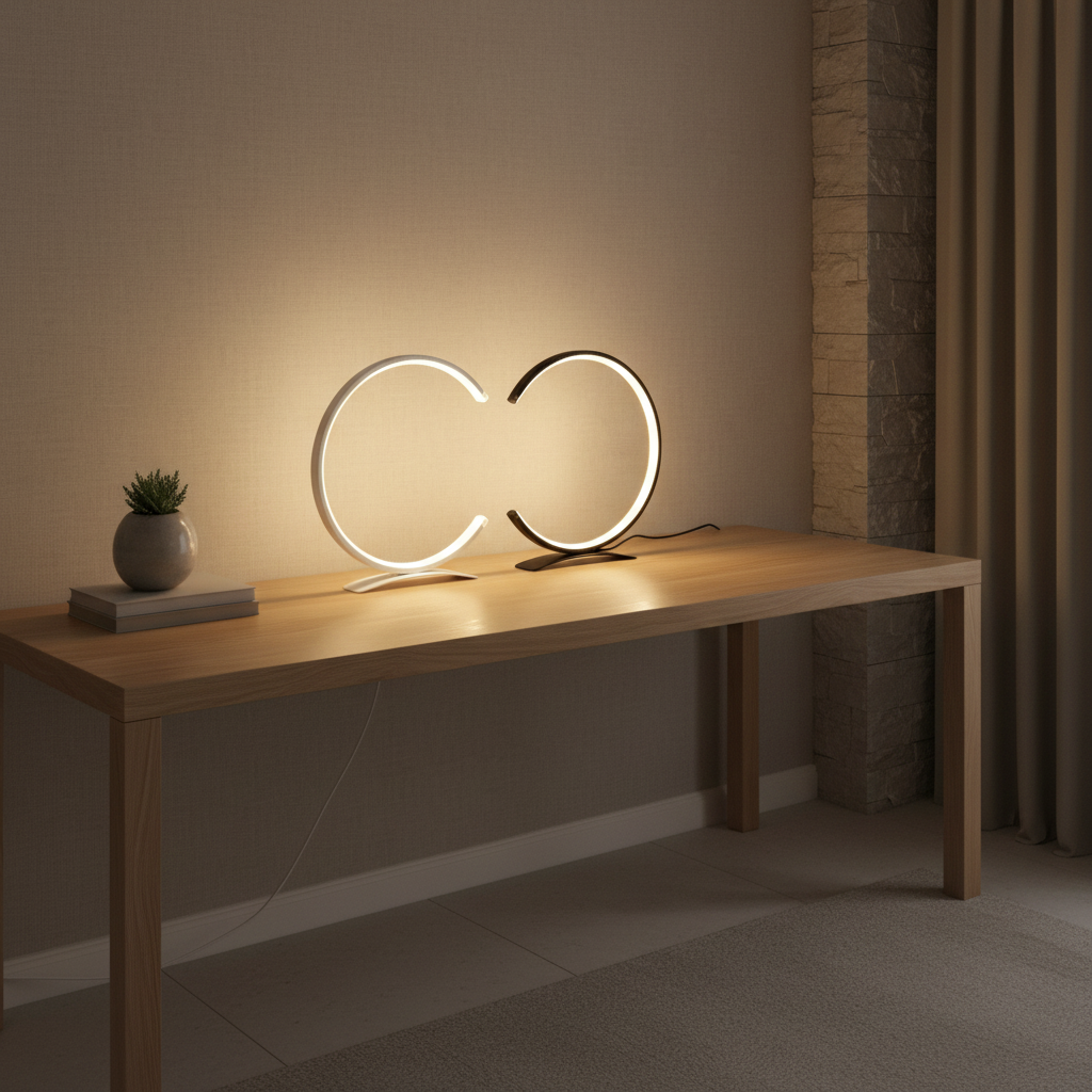 White Touch Control Adjustable Colour Temperature Modern LED Desk Lamp