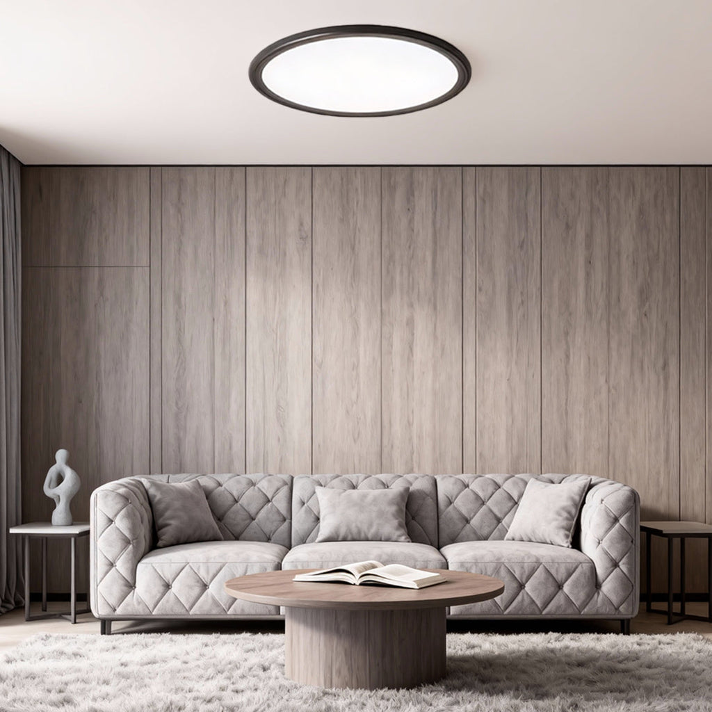 White Ultra-Thin Round Dimmable LED Flush Mount Ceiling Light — Modern
