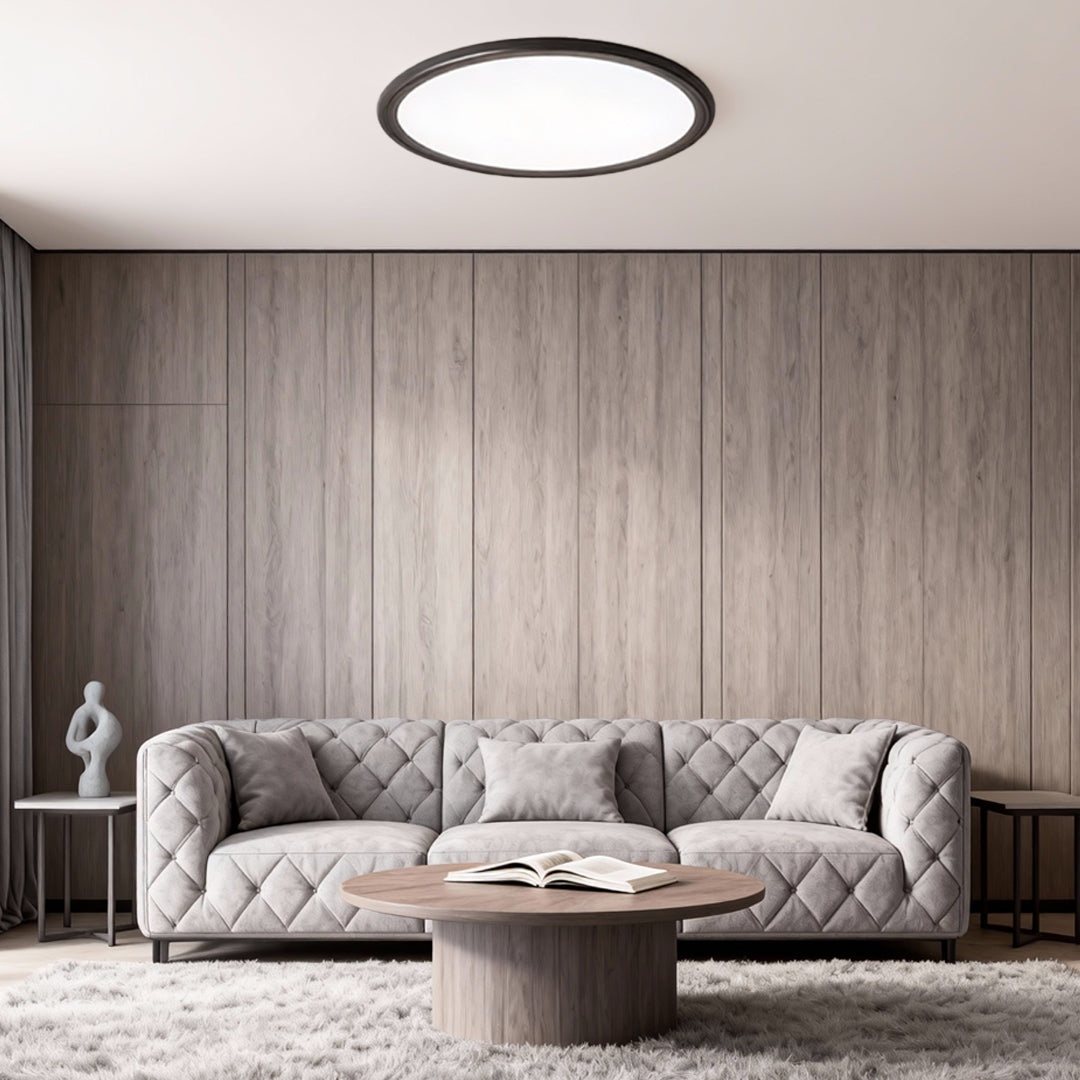 White Ultra-Thin Round Dimmable LED Flush Mount Ceiling Light — Modern