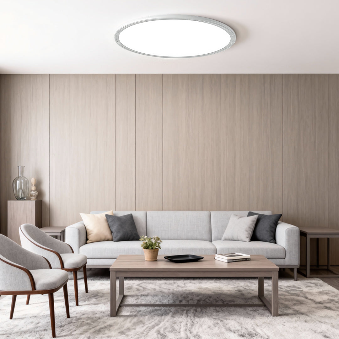 White Ultra-Thin Round Dimmable LED Flush Mount Ceiling Light — Modern