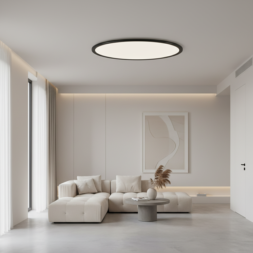 White Ultra-Thin Round Dimmable LED Flush Mount Ceiling Light — Modern
