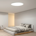 White Ultra-Thin Round Dimmable LED Flush Mount Ceiling Light — Modern