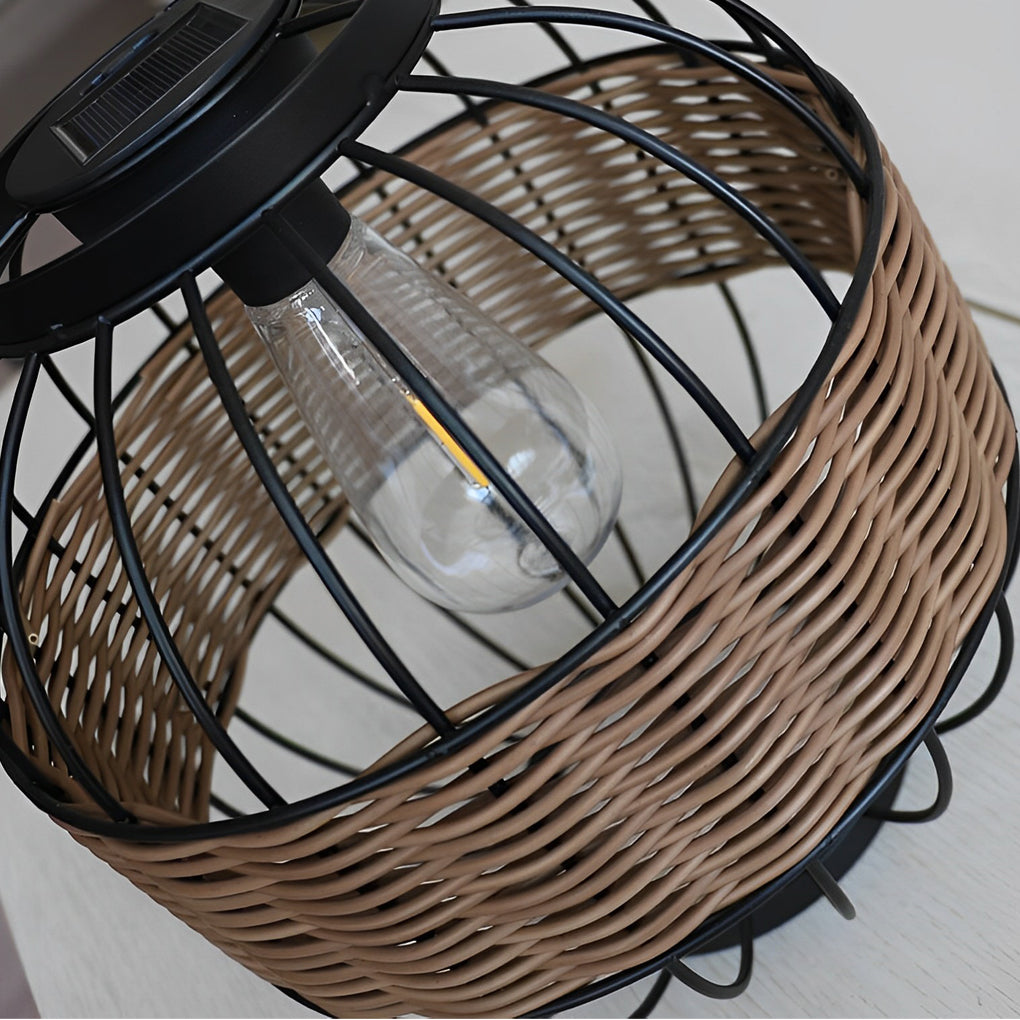 Wicker Solar Hanging Lantern — Eco Friendly Warm Glow Decorative