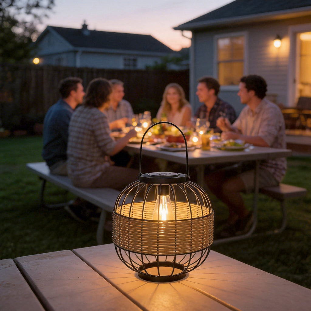Wicker Solar Hanging Lantern — Eco Friendly Warm Glow Decorative