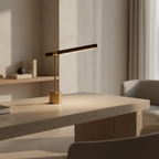 Wood Brass Golden Base Adjustable Colour Temperature LED Desk Lamp