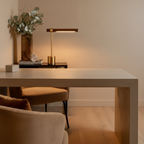 Wood Brass Golden Base Adjustable Colour Temperature LED Desk Lamp